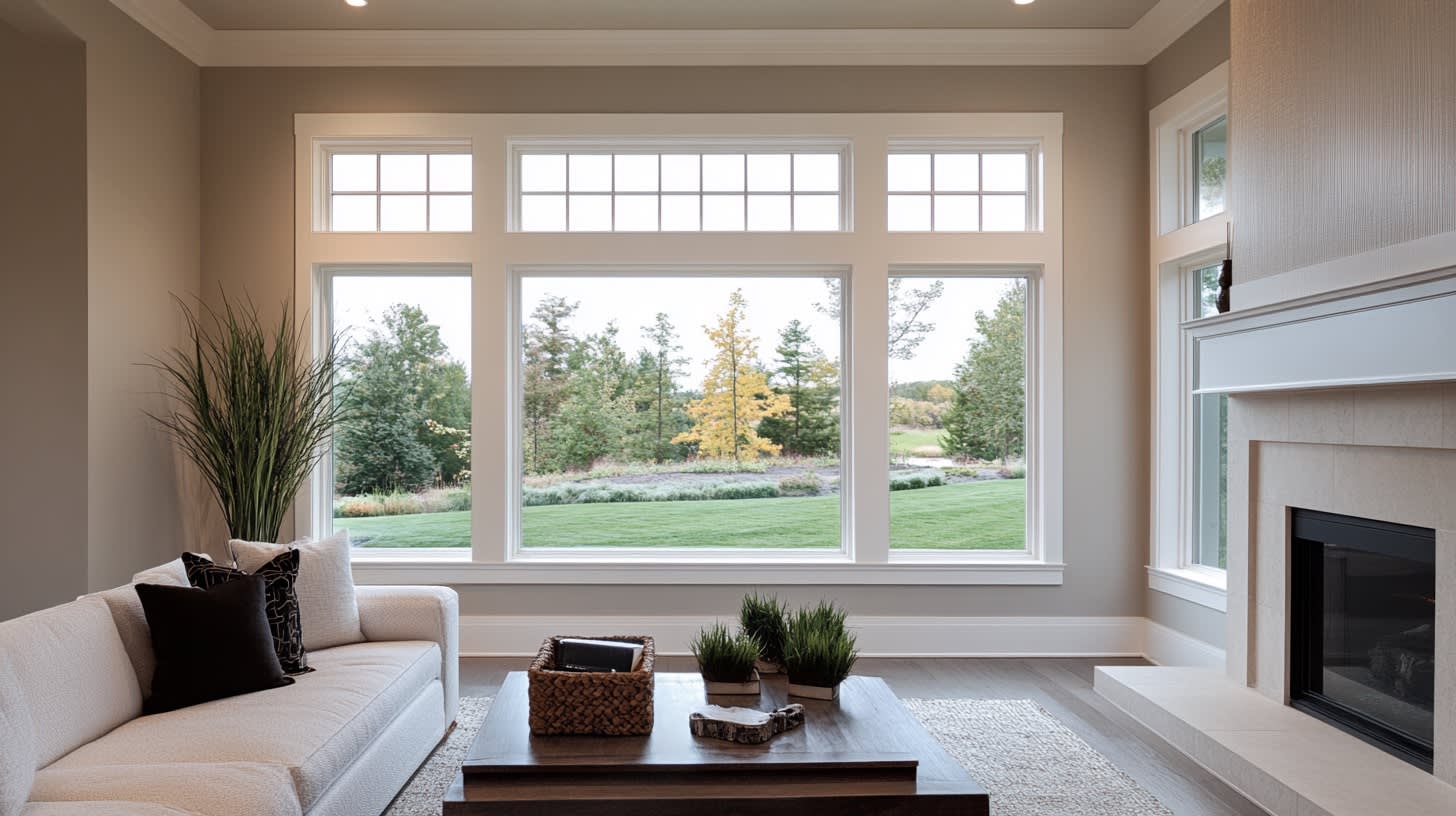 Picture windows with transom