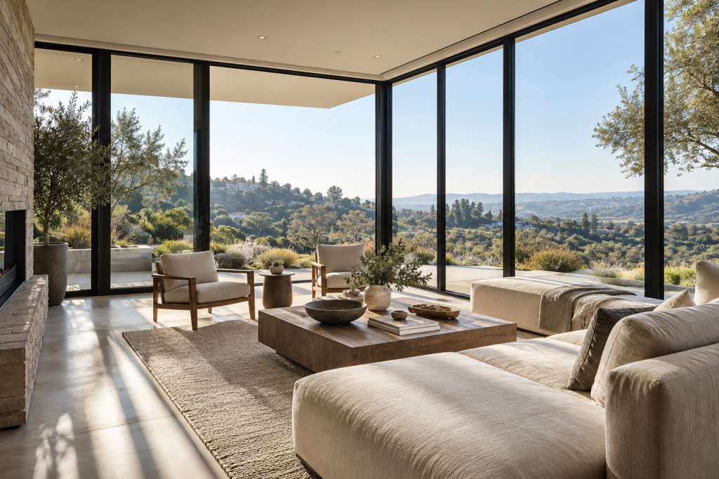 Floor-to-Ceiling Black Windows